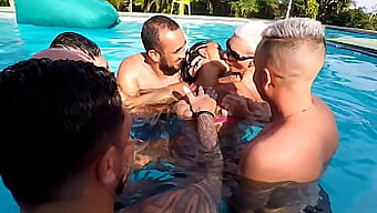 Amateur Couple Joins In On A Gangbang With A Busty Participant